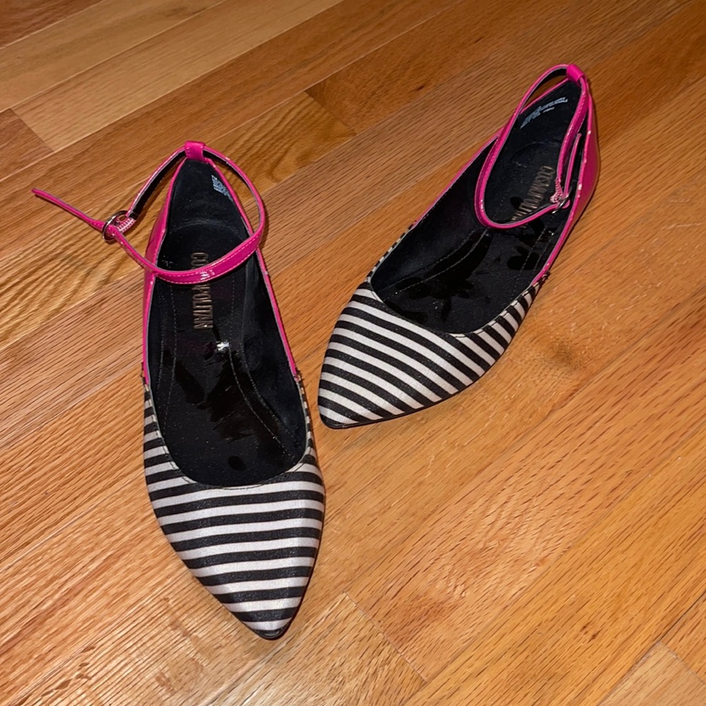 Cosmopolitan NWOT❗️D’orsay Ankle Strap Pointy Toe Shoes Flats with Pink - Picture 2 of 9